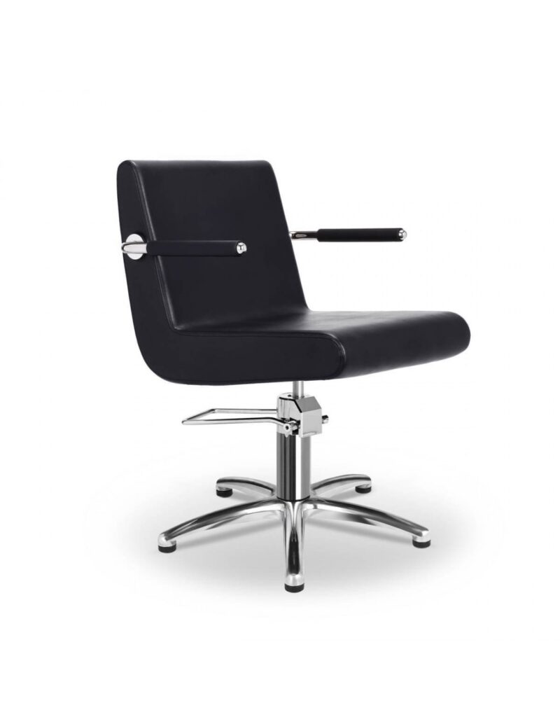 claire f black styling chair with aluminum 5 star base1